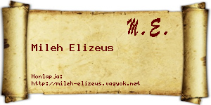 Mileh Elizeus névjegykártya